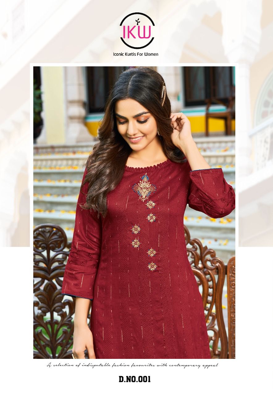 Ikw Pearl 1 New Fancy Ethnic Wear Viscose Designer Kurti Collection